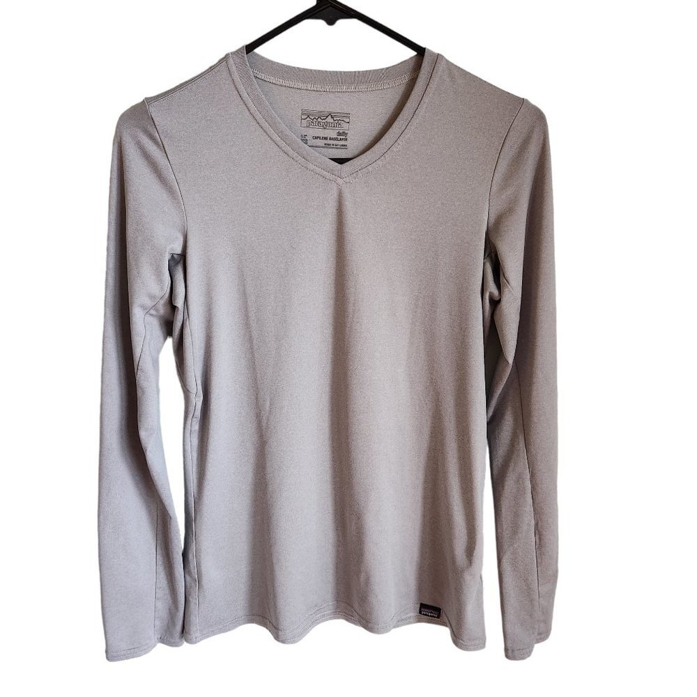 Patagonia Shirt Women's XS Grey Gray Daily Baselayer Long Sleeve Tee